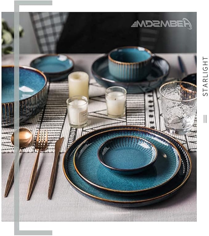 GaRcan Dinner Plate Luxurious Dinner Set for Party or Wgifts Dinnerware Sets Stoneware Ceramic Dishes Porcelain Plates and Bowls Sets for 6 8 10 Bchina Dishware Sets- Dinner Sets/28Pcs (28Pcs)