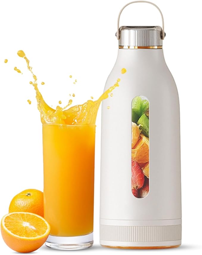 BRRNOO Portable Blender with 10 Blades Steel Cutter 80W Crush Ice 14 Oz Portable Smoothie and Shakes Personal for Sports Home Outdoors Travel