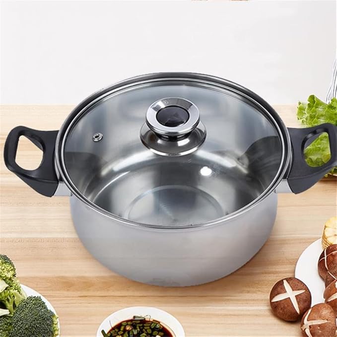 6PCS Stainless Steel Cooking Pot &amp Pan Sets Cookware Set Kitchen Induction Saucepan Casserole Glass Lid Pans