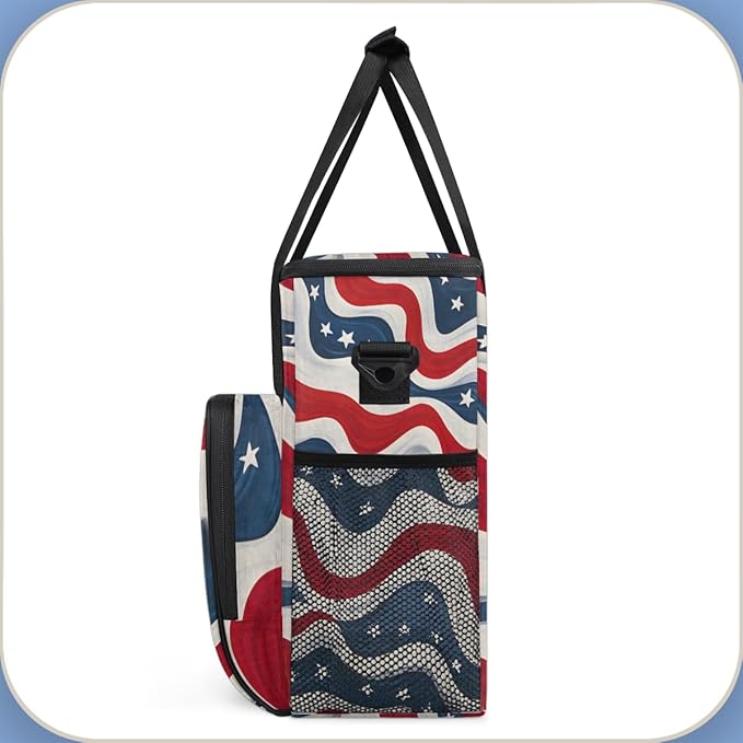 Galaxy of Stars 4th of July Coffee Maker Carrying Bag Travel Storage Bag Compatible with K-Mini or K-Mini Plus Single Serve Coffee Brewer Carrying Case with Multiple Pockets &amp Shoulder Strap