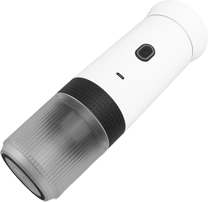 Portable Coffee Maker Rechargeable Electric Handheld Car Coffee Machine for Travel Office Home One Operation 2500mAh Battery 698g Lightweight (White)
