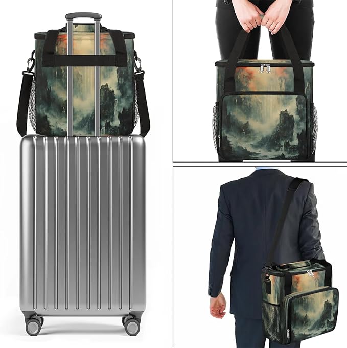 Waterfall Landscape Pattern Coffee Maker Travel Bag for K-Mini or K-Mini Plus Single Serve Coffee Brewer Portable Storage Tote Case for Tarvel
