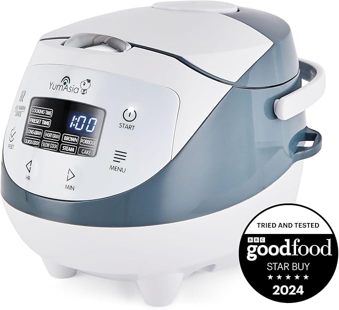 Yum Asia Panda Mini Rice Cooker With Ninja Ceramic Bowl and Advanced Fuzzy Logic (3.5 cup 0.63 litre) 4 Rice Cooking Functions 4 Multicooker functions Digital LED display - 120V