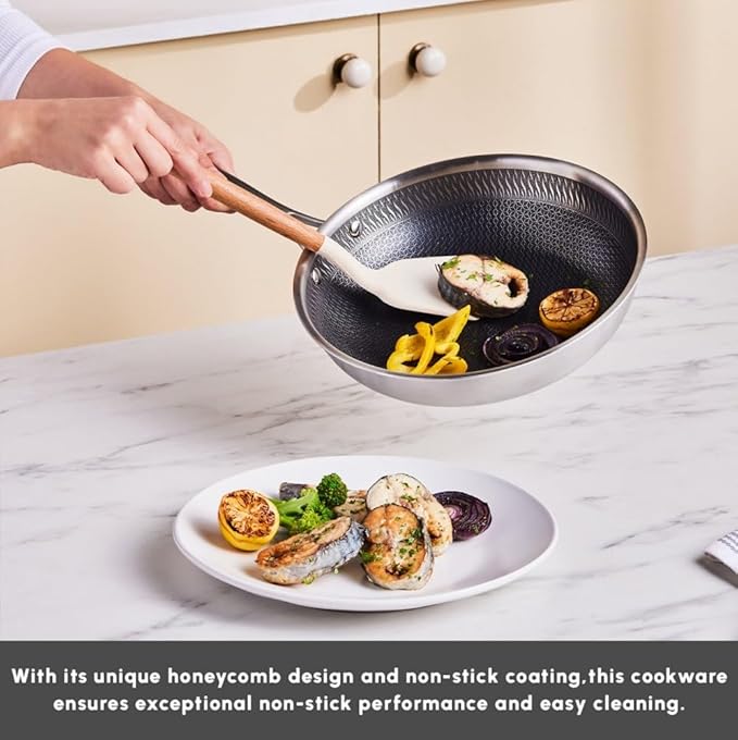 Karaca 5Ply PowerSteel 316+ Stainless Steel Cookware Set 7-Piece Non Stick Pots and Pans Set with Lids Kitchen Cooking Set for Daily Cooking Elegant Silver Finish Induction Hob Pan Set