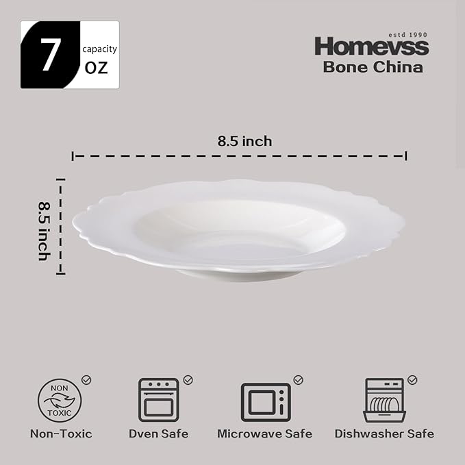 HomeVss New Bone China Dinnerware Set Embossed Winds Service for 4-20pc Set