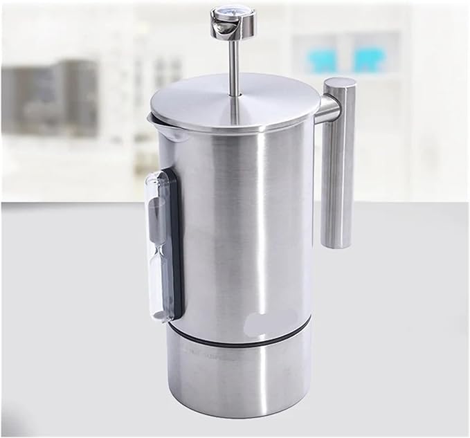 AT21-1 Piece Coffee Machine Double Wall French Press Insulated &ampTea Brewing Pot 1200Ml Maker 304Stainless Steel