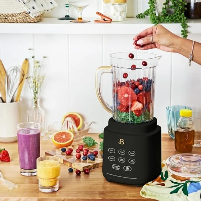 Power Exact Countertop Blender System 700W Motor 50oz Tritan Jar 20oz To-Go Cup 4 Presets 3 Speeds PrecisionSense Technology (Black)