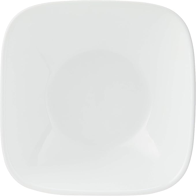 Corelle 18-Piece Service for 6 Chip Resistant Simple Lines Dinnerware Set &amp Square Pure White 1-Quart Bowl Set (2-Piece)