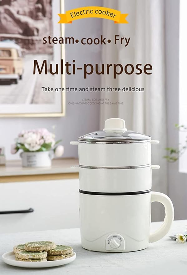 1.5L Multifunctional Rice Cooker Mini Electric Hot Pot For Home Or Student Dormitory Rice Cooking Noodle Cooking (Green)