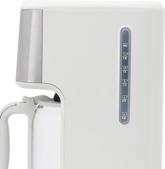 HADEN Generous Brew 14 Cup Coffee Maker with 120 Minute Keep Warm Delay Brew Adjustable Strength Programmable Clock and Anti Drip Ivory/Chrome