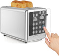 Smart Toaster Digital Tuch Screen Toasters with 5 Bread Selection 7 Shade Setting and Bagel/Defrost/Cancel/Reheat Function 1.5” 2 Slice Stainless Steel Tostadora with Removable Crumb Tray