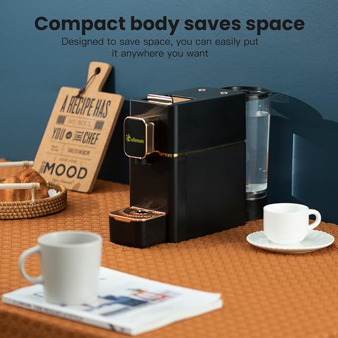 Mini Espresso Coffee Machine for Capsules Compatible with Nespresso OriginalL Machine Espresso Maker Single Serve Bestpresso Coffee Capsules Peet's Espresso more (Black)