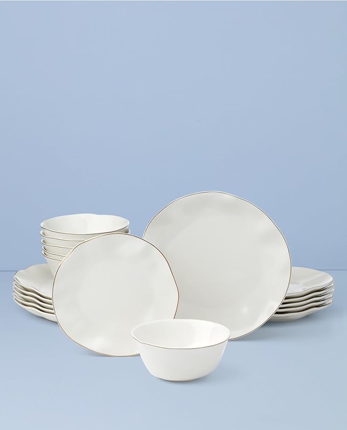 Lenox 899192 Blue Bay White 18-Piece Dinnerware Set Service For 6