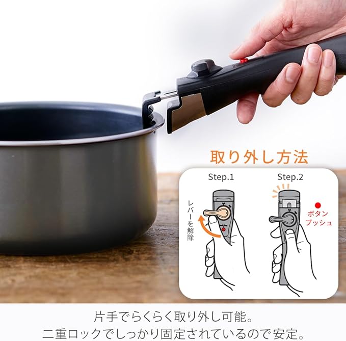 Iris Ohyama ATF-SEI5 Frying Pan Set Compatible with IH &amp Gas Fire 5 Pieces 1 Person Set Diamond Coated Diamond Coated Pan Silver Removable Handle Lightweight Non-Stick Easy Care