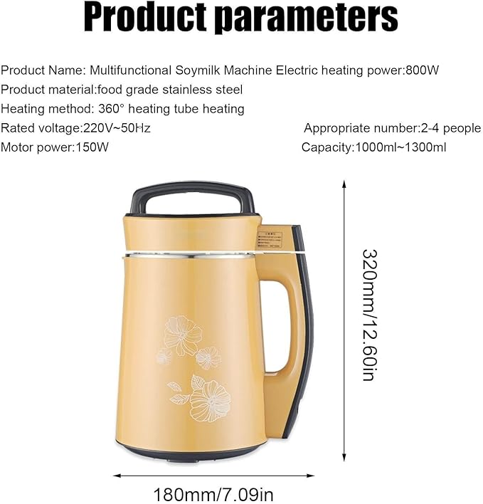 Stainless Steel Commercial Electric soymilk Machine Soy Milk Machine Soybean Processing Tool with LED Panel for Restaurant Kitchen