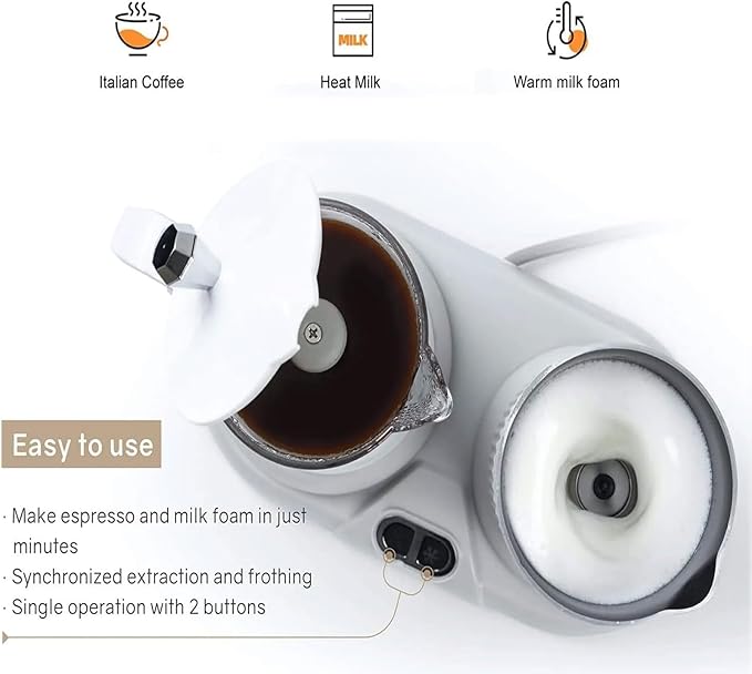 Coffee Maker Household Mini Automatic Milk Foaming Machine Coffee Maker Slow Extraction Coffee Machine with Mocha Pot Intelligent Temperature Control Function forBlack