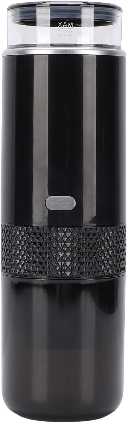 Portable Coffee Maker Rechargeable Coffee Machine Ground Capsules Automatic Extraction with Built in Compartments 1200mAh Rechargeable Battery for Travel Camping