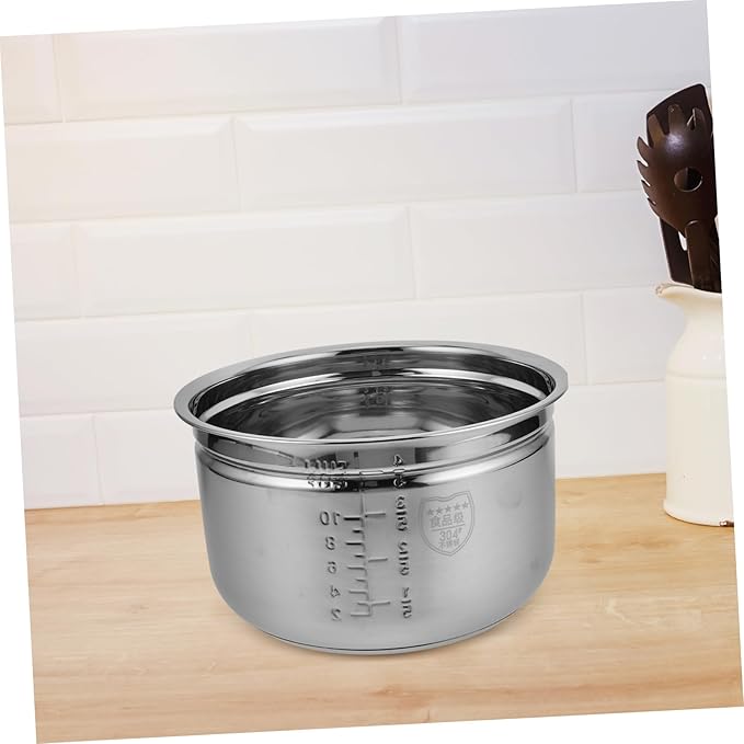 VOSAREA 1set Stainless Steel Inner Pot with Steaming Basket for Electric Pressure Cooker Capacity for Rice Soups Steamed Foods Convenient Draining for Healthier Cooking