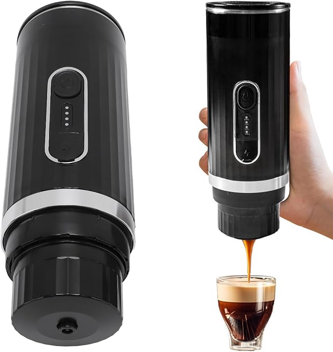 Fabater Portable Coffee Machine Mini Rechargeable Electric Coffee Maker for Travel Camping Office Compatible with Capsule and Ground Travel Maker for Camping Hiking