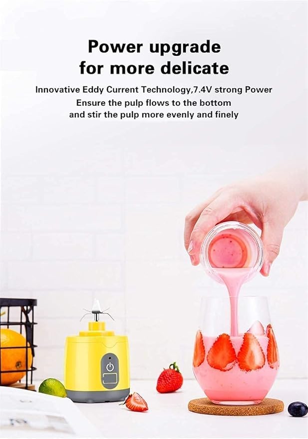 Mini Blender Personal Countertop Blender for Milkshakes Fruit and Vegetables Drinks Smoothies with Stainless Steel Blades Travel  Blending Bottle