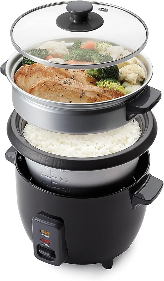 Rice Cookers Rice Cooker Removable Nonstick Cooking Pot with External Steam Tray 6 Cup Pot Rice Maker