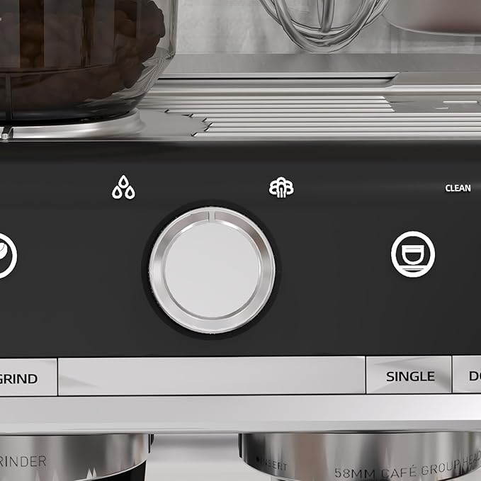 Espresso Coffee Maker with Milk Frother Brushed Stainless Steel Espresso Machine with Grinder and Espresso Machine for Home Barista Cuppuccino Machine Use