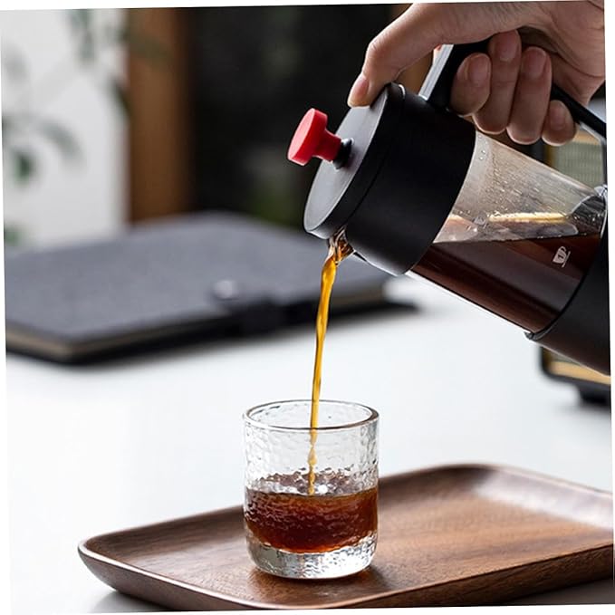 VALICLUD 350ml Manual Press Coffee Maker Heat-resistant Glass Coffee Pot Stainless Steel Filter Suitable for Home Brewing and Tea Brewing