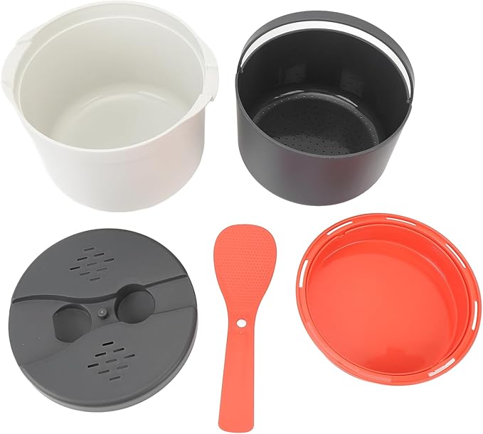 Microwave Rice Cooker Steamer Microwave Rice Steamer Portable Microwave Vegetables Cooker for Rice and Vegetables