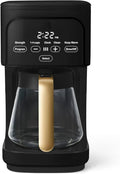 12 Cup Programmable Coffee Maker with Glass Carafe Reusable Filter and Touch Display (Black Sesame)