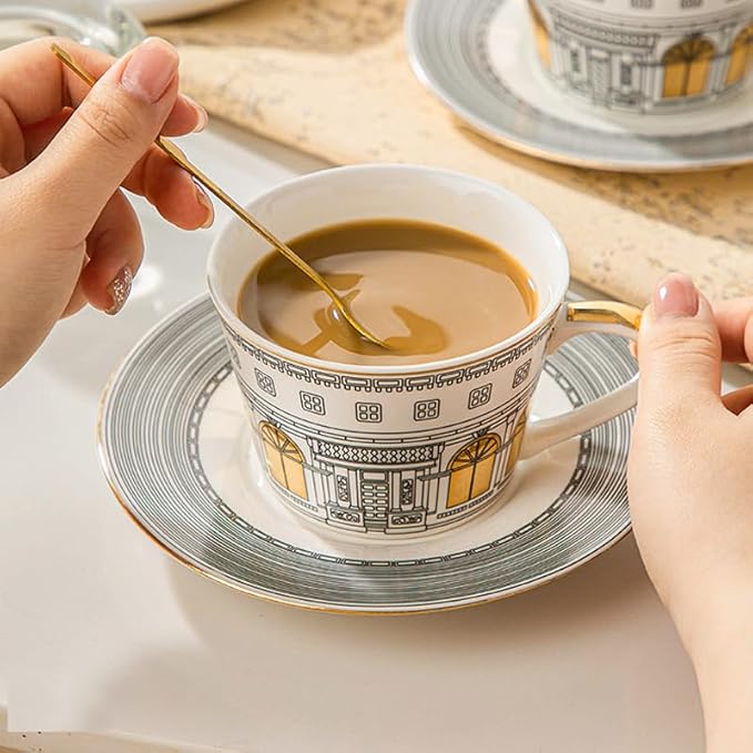 European Style Dinnerware Set Service for 2 Bone China Dinnerware Sets Unbreakable Porcelain Dinner Sets Coffee Cup and Saucer Tableware Set Steak Dinner Plates Dish Set sets-007