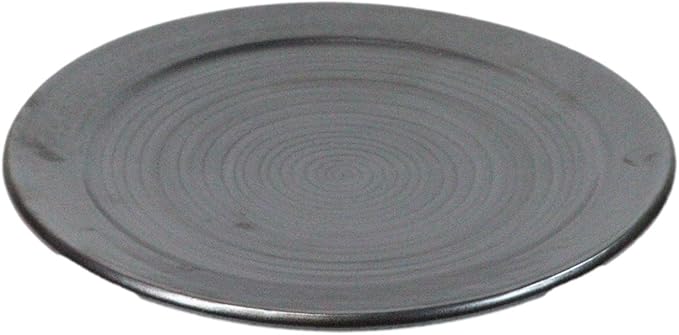 Ebros Gift Iron Black Clay Underglaze Technique Tetsu Kesho Porcelain Dinnerware Kitchen Set Asian Japanese Restaurant Supply (Pack Of 5 Large Round Dinner Plates 10 D)