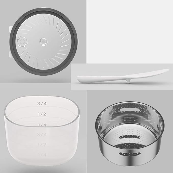 Rice Cooker&ampSteamer 1.6L Small Capacity 1.7mm Thickened 5-Layer Alloy Liner Non-Stick Liner for Family Dormitory for 2 People Rice Cooker