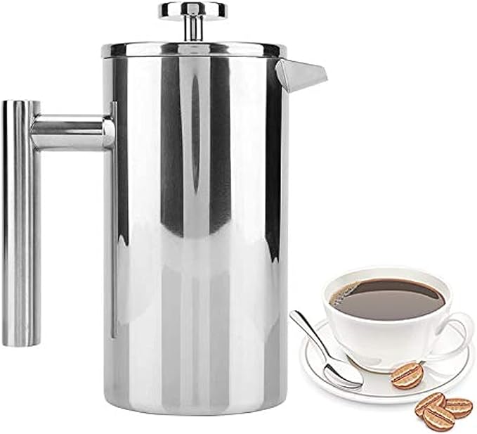French Press800ML Double Walled Stainless Steel Coffee Maker French Press Tea Pot with Filterfor homeoffice and coffee house use