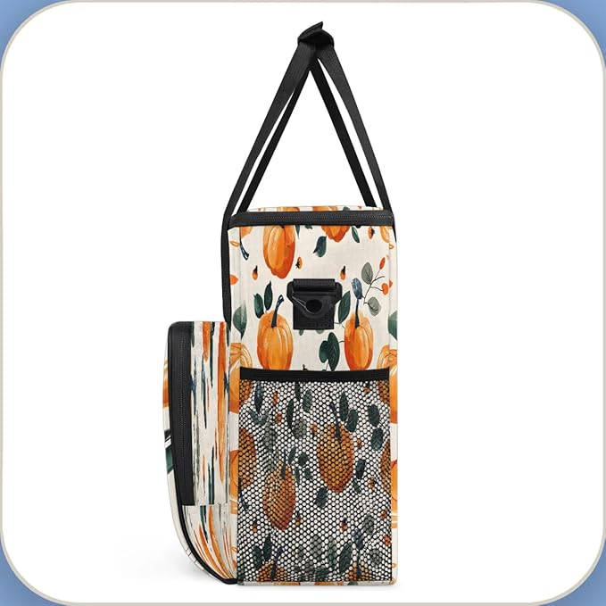 Cute Pumpkins Print Coffee Maker Carrying Bag Compatible with K-Mini or K-Mini Plus Portable Single Cup Coffee Maker Case with Pockets for K Cup Pods