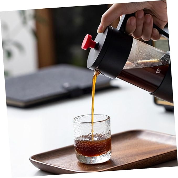 350ml Manual Press Coffee Maker Glass Coffee Pot with Stainless Steel Filter Heat-resistant Teapot for Home Brewing and Tea Preparation
