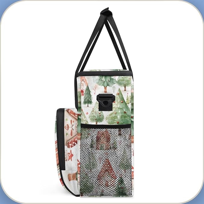 Xmas Tree Coffee Maker Carrying Bag Mystical Tree Travel Storage Bag Compatible with K-Mini or K-Mini Plus Single Serve Coffee Brewer Carrying Case with Multiple Pockets &amp Shoulder Strap