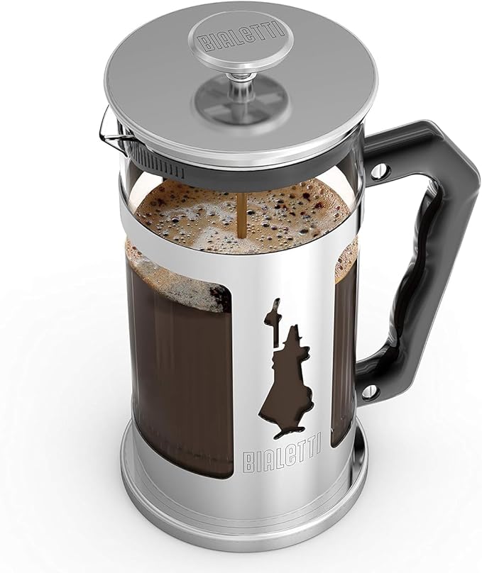 Bialetti Coffeepress French Press Coffee Maker 8 Cup Preziosa Stainless Steel (06852)