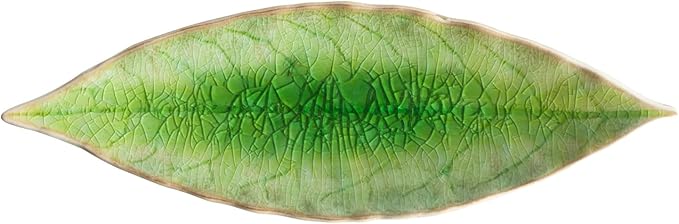 Costa Nova VEP182TO Riviera TOMATE Laurel Plate Leaf Type Approx. 7.1 inches (18 cm) Microwave and Dishwasher Safe Green