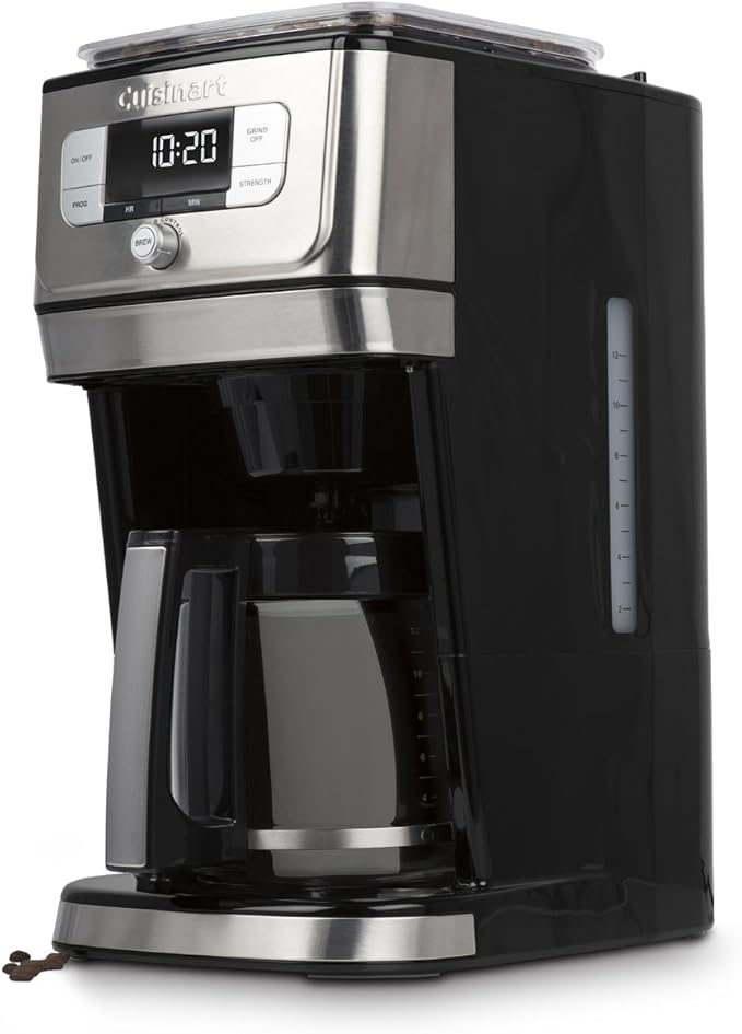 Cuisinart DGB-800C Fully Automatic 12-Cup Burr Grind &amp BrewTM Coffeemaker Black/Silver 1 Count Silver