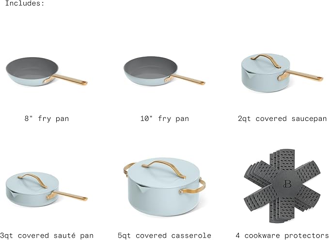 12-Piece Ceramic Non-Stick Cookware Set | Pots and Pans with Strainer Lids &amp Pour Spouts | Induction &amp Oven Safe to 500°F | PFOA-Free Stay-Cool Handles
