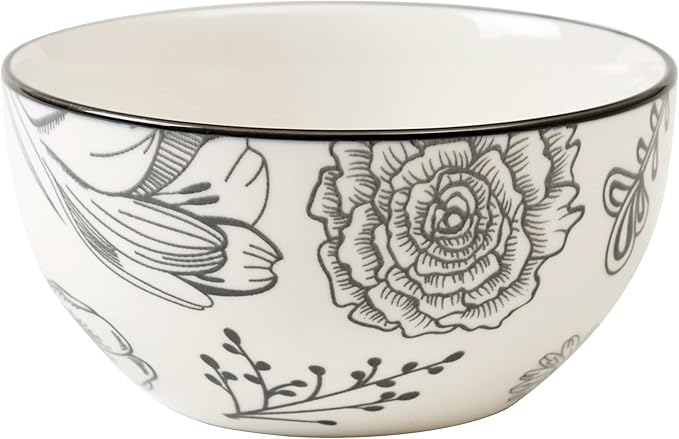 Dinnerware Set 12pcs Porcelain Bouquet 12 X 15 White Floral Modern Contemporary Round 12 Piece Microwave Safe