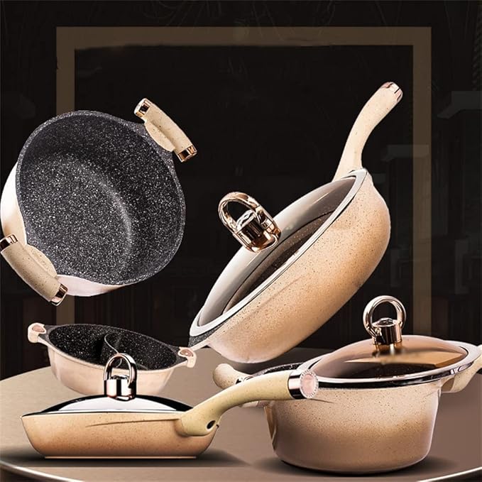8 Pieces Wok Soup Pot Household Gas Induction Cooker Supplies Kitchen Pot Cooking Set Kitchen Pan Set Variety Pack