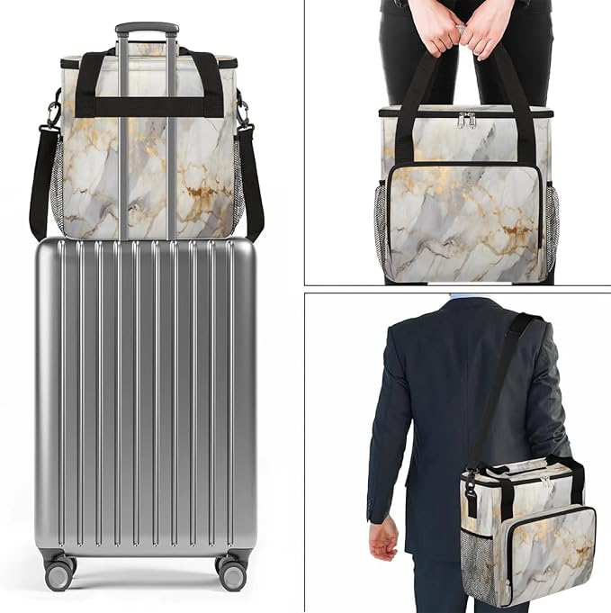Classic Marble Patterns Coffee Maker Travel Bag for K-Mini or K-Mini Plus Single Serve Coffee Brewer Portable Storage Tote Case for Tarvel