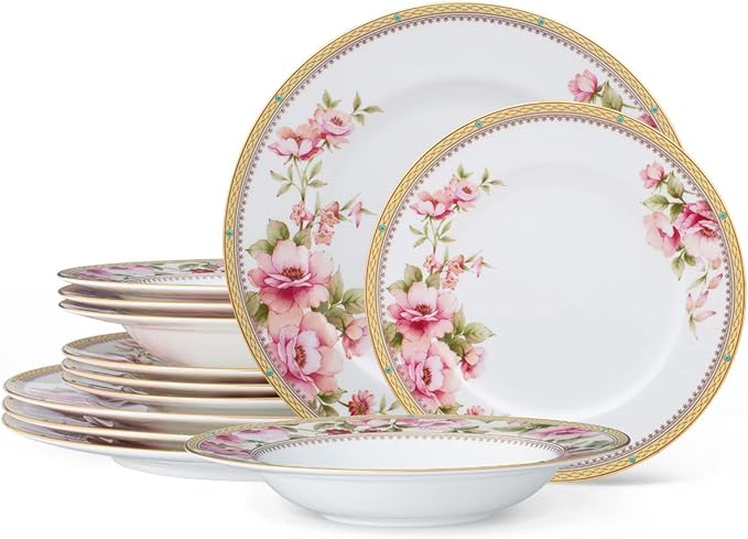 Noritake Hertford 12-Piece Dinnerware Set Service for 4