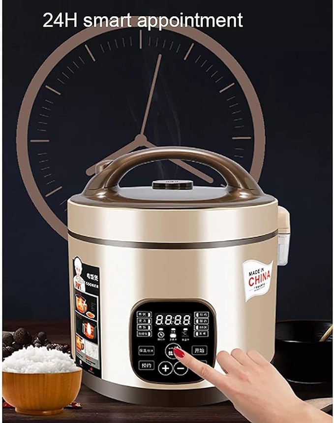 Portable rice cookerRice Cooker Household 304 Stainless Steel Low-Sugar Multi-Function Rice Cooker Separate Rice Soup for 2-7 People(A5l)