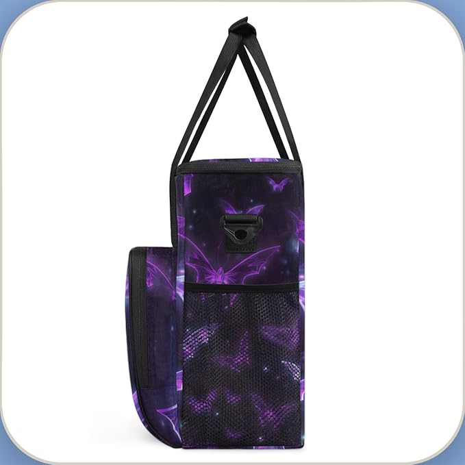 Halloween Bat Coffee Maker Carrying Bag Magical Bat Travel Storage Bag Compatible with K-Mini or K-Mini Plus Single Serve Coffee Brewer Carrying Case with Multiple Pockets &amp Shoulder Strap