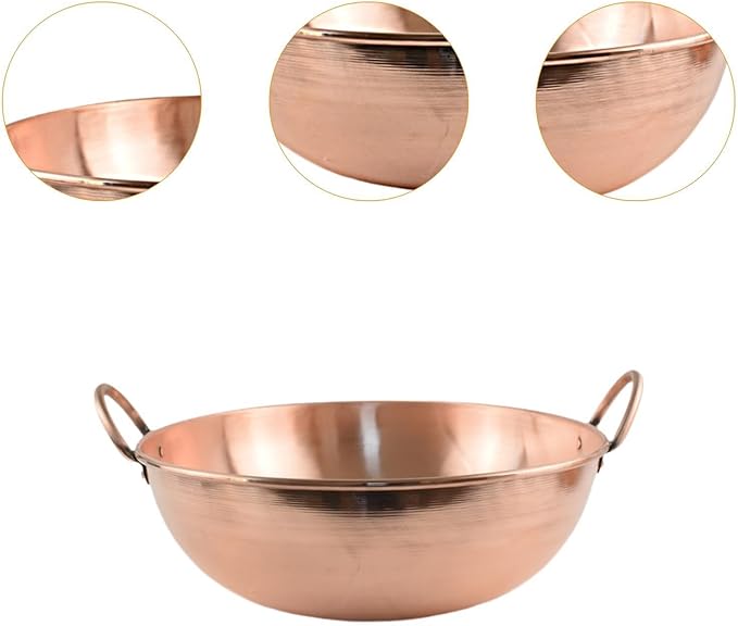 Copper Cooking Set with Handles and Lid 30cm Copper-38cm