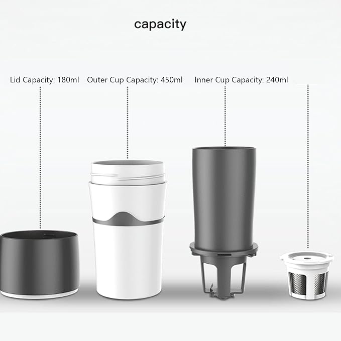 Asixxsix Pour Over Mug for Portable Stainless Steel Manual Drip Coffee Maker Leakage Proof for Camping Hiking Office Home Dishwasher