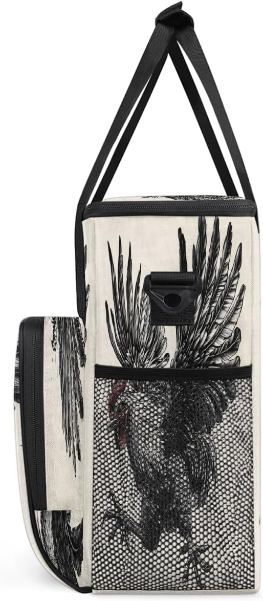 Funny Cock Coffee Maker Carring Bag Travel Carrying Storage Tote Bag Compatible with Keurig K-Mini or K-Mini Plus Portable Single Serve Coffee Brewer Case with Pockets for K-cup Pods