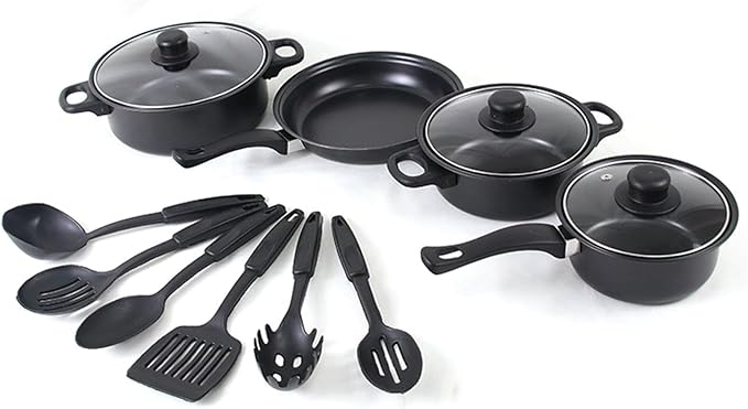 Non Stick Pots and Pans Sets 13-Piece Cookware Set with Frying Pans Saucepan Lid Spoon Spatula and More